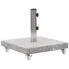 Image de vidaXL Socle de parasol Granite 30 kg Carré Gris
