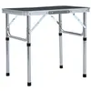 Image de Table pliable de camping Gris Aluminium 60x45 cm