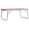 Image de Table pliable de camping Marron Aluminium 60x40 cm