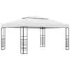 Image de vidaXL Tuinprieel 4x3x2,7 m gepoedercoat staal wit47956