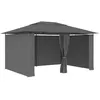 Image de vidaXL Tonnelle de jardin avec rideaux 4 x 3 m Anthracite