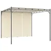 Image de vidaXL Belvédère de jardin avec rideau latéral 3x3x2,25 m Crème