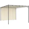 Image de vidaXL Tuinprieel met zijgordijn 4x3x2,25 m cràme47994