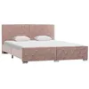 Image de Cadre de lit sans matelas Rose Velours 160x200 cm