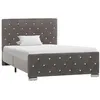 Image de Cadre de lit sans matelas gris velours 100x200 cm