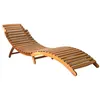 Image de Chaise longue vidaxl marron H. 64 cm L. 184 cm en acacia non empilable pliable