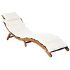 Image de Chaise longue vidaxl en acacia beige L. 184 cm H. 64 cm non empilable pliable