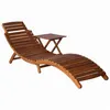 Image de Chaise longue avec table Bois d acacia massif Marron