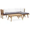 Image de vidaXL Salon de jardin 5 pcs Bois d'acacia massif