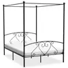 Image de Cadre de lit sans matelas avec baldaquin noir 160x200 cm métal