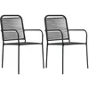 Image de Lot de 2 chaise vidaxl H. 85.5 cm non empilable non pliable exterieur en acier noir