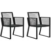 Image de Chaises de jardin lot de 2 Noir Rotin PVC