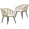 Image de Lot de 2 chaise vidaxl en bois empilable non pliable exterieur H. 77 cm