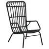 Image de Chaise vidaxl en resine tressee non pliable exterieur H. 90 cm noir