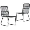 Image de Lot de 2 chaise vidaxl exterieur empilable non pliable H. 90 cm en resine tressee noir