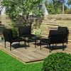 Image de vidaXL Salon de jardin 5 pcs avec coussins Noir PVC