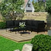 Image de Salon de jardin modulable Vidaxl acier noir 5 personnes 70 x 60 x 65 cm 6 pieces
