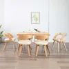 Image de vidaXL Chaises à manger lot de 6 crème bois courbé et similicuir278845