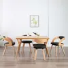 Image de Chaises à manger lot de 4 noir bois courbé et similicuir