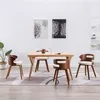 Image de Chaises à manger lot de 4 crème bois courbé et similicuir