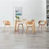 Image de Chaises à manger lot de 4 crème bois courbé et similicuir