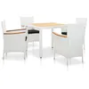 Image de Salon de jardin 5 pcs résine tressée blanc
