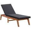 Image de vidaXL Chaise longue et coussin Résine tressée et bois d'acacia massif