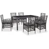Image de Ensemble à manger d extérieur 7 pcs Résine tressée Gris
