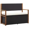Image de Banc de jardin 115 cm Résine tressée et bois d acacia Noir
