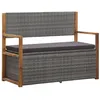 Image de Banc de rangement 115 cm Résine tressée et bois d acacia Gris