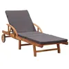 Image de Chaise longue vidaxl gris H. 83 cm en acacia L. 68 cm pliable