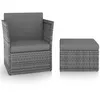 Image de Chaise vidaxl H. 73 cm empilable non pliable en resine tressee exterieur gris