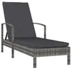 Image de Chaise longue vidaxl L. 195 cm en resine tressee gris H. 95 cm non empilable non pliable