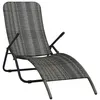 Image de Chaise longue vidaxl H. 95 cm en resine tressee gris L. 141 cm non empilable pliable
