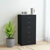 Image de Buffet avec 6 tiroirs Noir 50x34x96 cm Bois d ingénierie