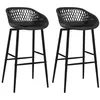 Image de Lot de 2 chaise de bar vidaxl H. 95.5 cm non pliable interieur en plastique noir