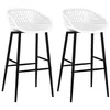 Image de Lot de 2 chaise de bar vidaxl en metal non pliable H. 95.5 cm interieur blanc