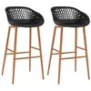 Image de Lot de 2 chaise de bar vidaxl en plastique non pliable H. 95.5 cm interieur noir