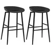 Image de Lot de 2 chaise de bar vidaxl interieur non pliable en metal H. 95.5 cm noir