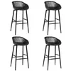 Image de Lot de 4 chaise de bar vidaxl en plastique empilable non pliable H. 95.5 cm interieur noir