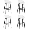 Image de Lot de 4 chaise de bar vidaxl H. 95.5 cm non pliable interieur en metal blanc