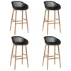 Image de Lot de 4 chaise de bar vidaxl interieur empilable non pliable en bois H. 95.5 cm noir