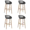 Image de Lot de 4 chaise de bar vidaxl H. 95.5 cm non empilable non pliable interieur en bois gris