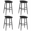 Image de Lot de 4 chaise de bar vidaxl H. 95.5 cm non pliable interieur en metal noir