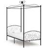Image de Cadre de lit à baldaquin sans matelas noir métal 90x200 cm