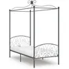 Image de Cadre de lit à baldaquin sans matelas gris métal 90x200 cm