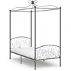 Image de Cadre de lit à baldaquin sans matelas gris métal 100x200 cm