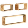 Image de Ensemble d étagère cube 3 pcs bois solide de manguier