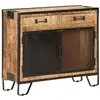 Image de vidaXL Buffet Commode Armoire Latérale Armoire de Rangement Meuble de Rangement avec 2 Portes et 2 Tiroirs 80x31x71 cm Bois de Manguier Massif Brut