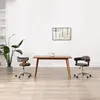 Image de Chaise pivotante à manger Gris Bois courbé et tissu